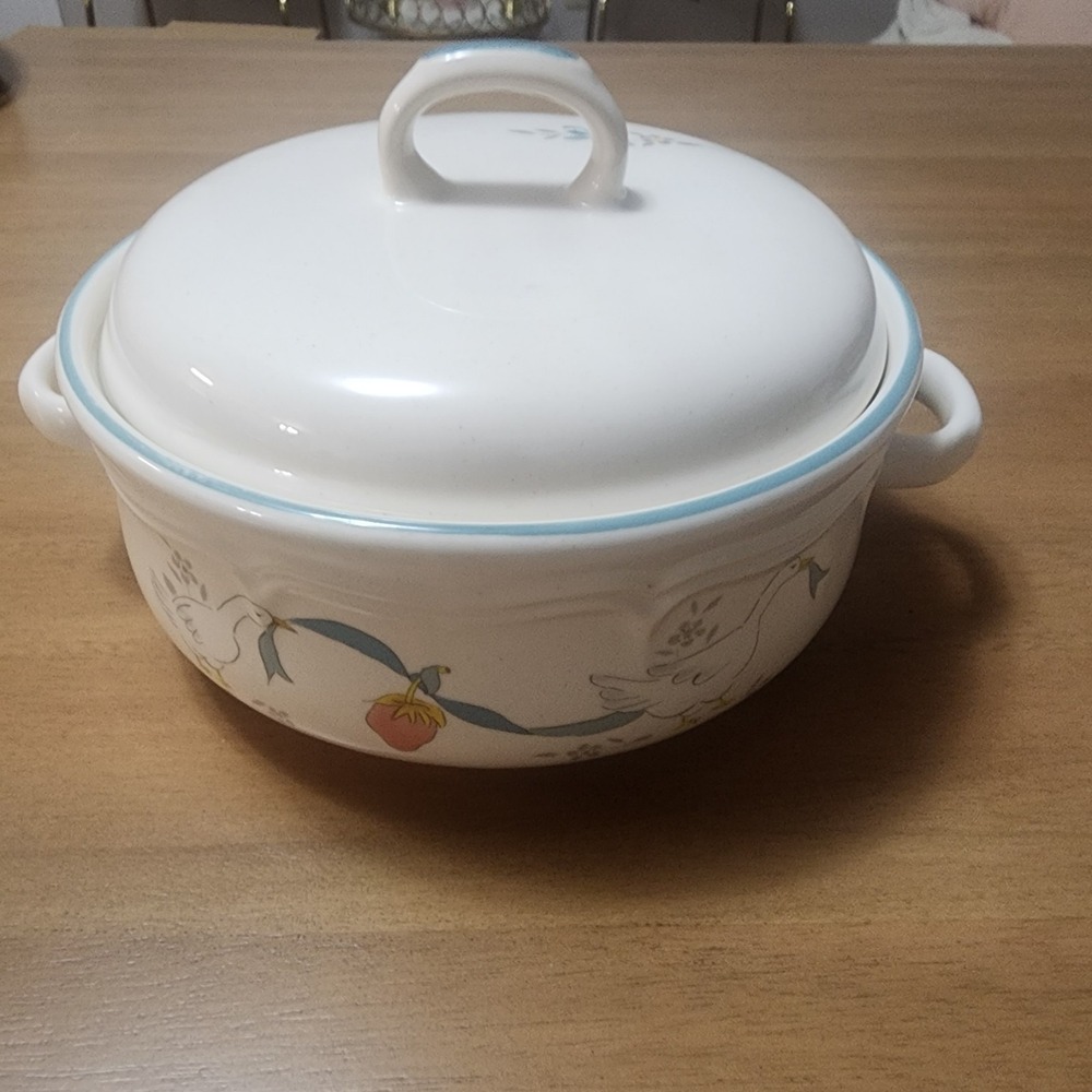 Vintage Marmalade Geese International China  Casserole Dish Country Cottage Core
